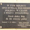 Tablica upamiętniająca poległych w czasie I Wojny Światowej